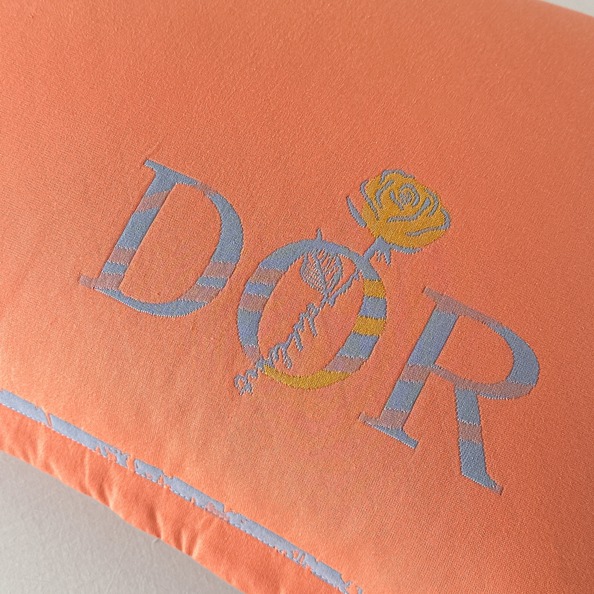 91家纺网 家纺一手货源 找家纺 沐瑟家纺 2025新款欧尚枕套单品枕套枕套单件 玫瑰-橙色