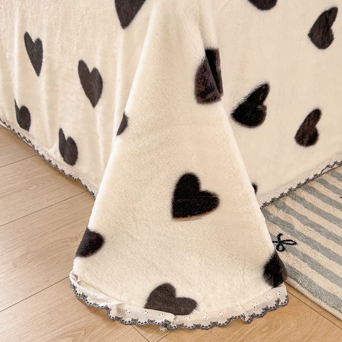 91家纺网 家纺一手货源 找家纺 （总）妖妖家纺 2025新款高克重兔毛花边印花单床单 床单单件