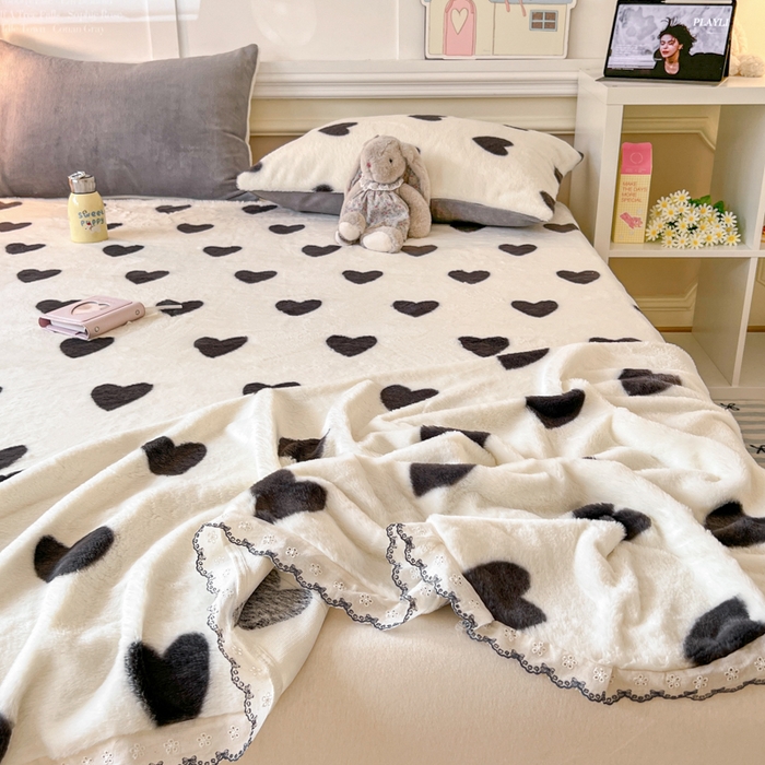 91家纺网 家纺一手货源 找家纺 （总）妖妖家纺 2025新款高克重兔毛花边印花单床单 床单单件