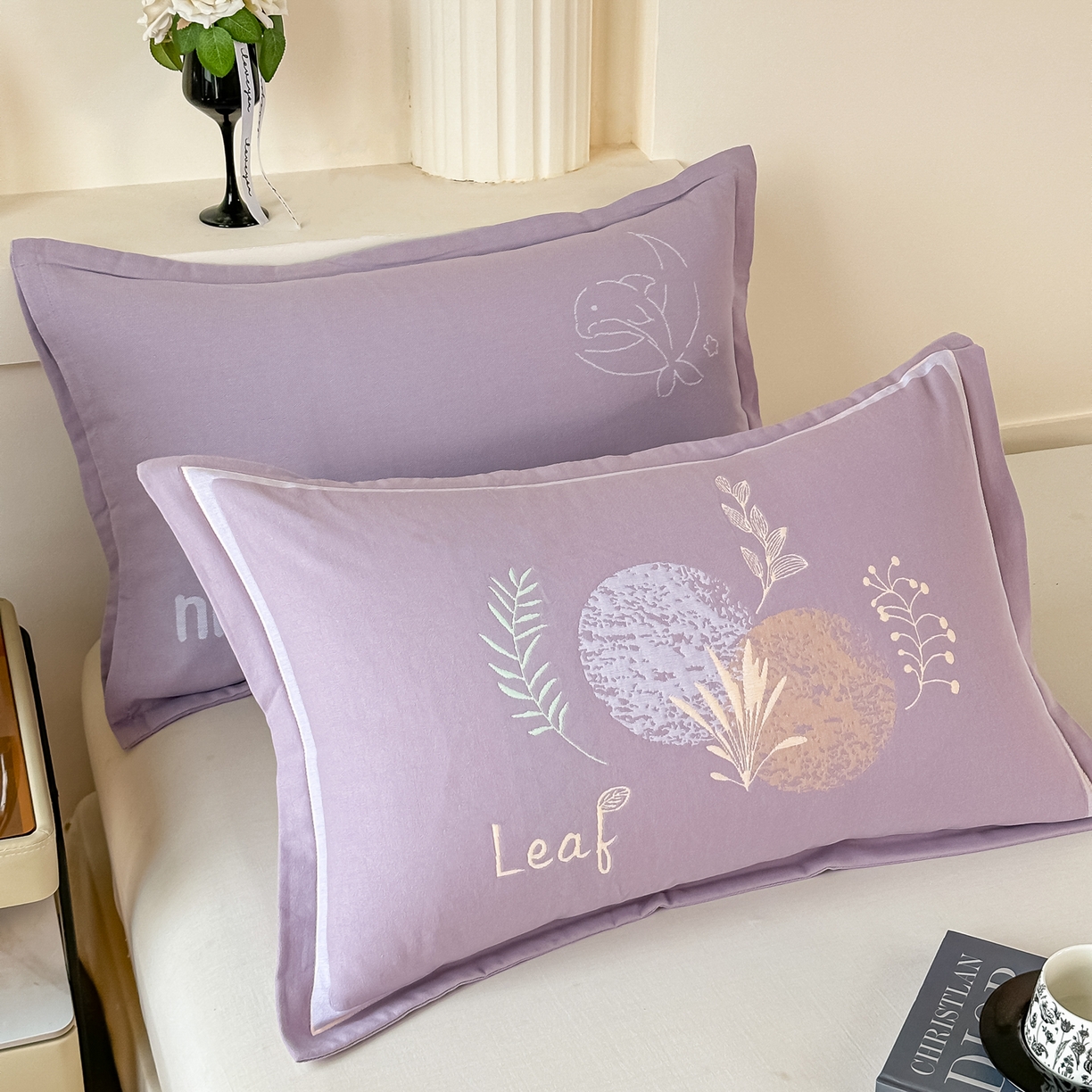 91家纺网 家纺一手货源 找家纺 沐瑟家纺 2025新款怡家枕套单品枕套枕套单件 花岁-紫色