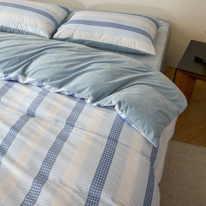 91家纺网 家纺一手货源 找家纺 （总）ONE TWO ONE 121 2025秋冬新款牛奶绒 德芙绒宝宝绒 婴儿绒短毛绒四件套床单被套-蓝黎海系列【未来大爆款】【提供买家秀】  会员-10    控价 标准258  加大278