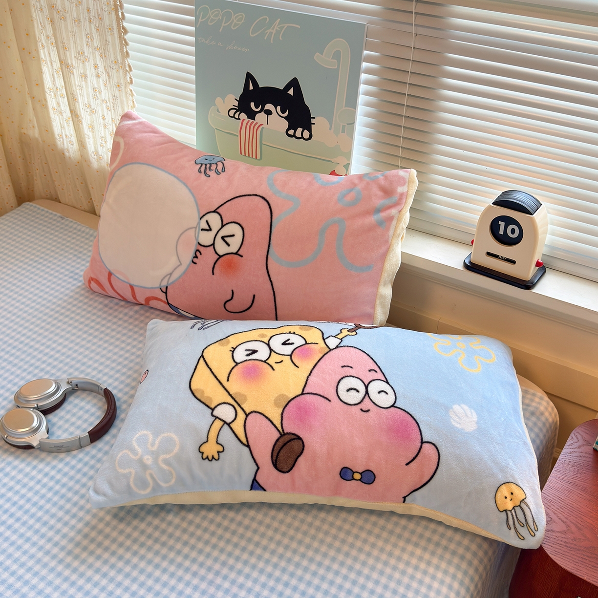 91家纺网 家纺一手货源 找家纺 罗亿家纺 2025新款高克重200g牛奶绒数码印花毛巾绣卡通四件套 生日派对