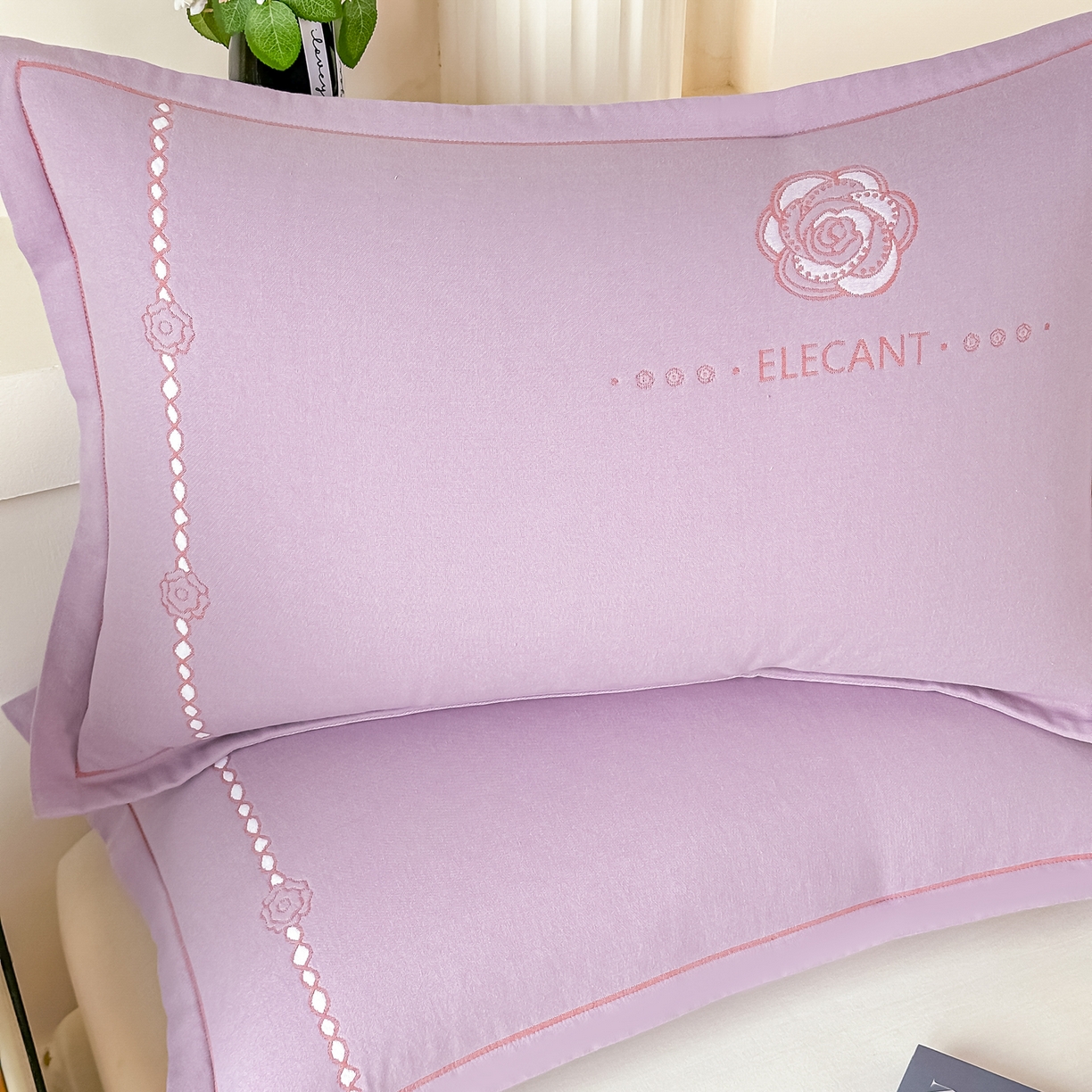 91家纺网 家纺一手货源 找家纺 沐瑟家纺 2025新款怡家枕套单品枕套枕套单件 花典-紫色