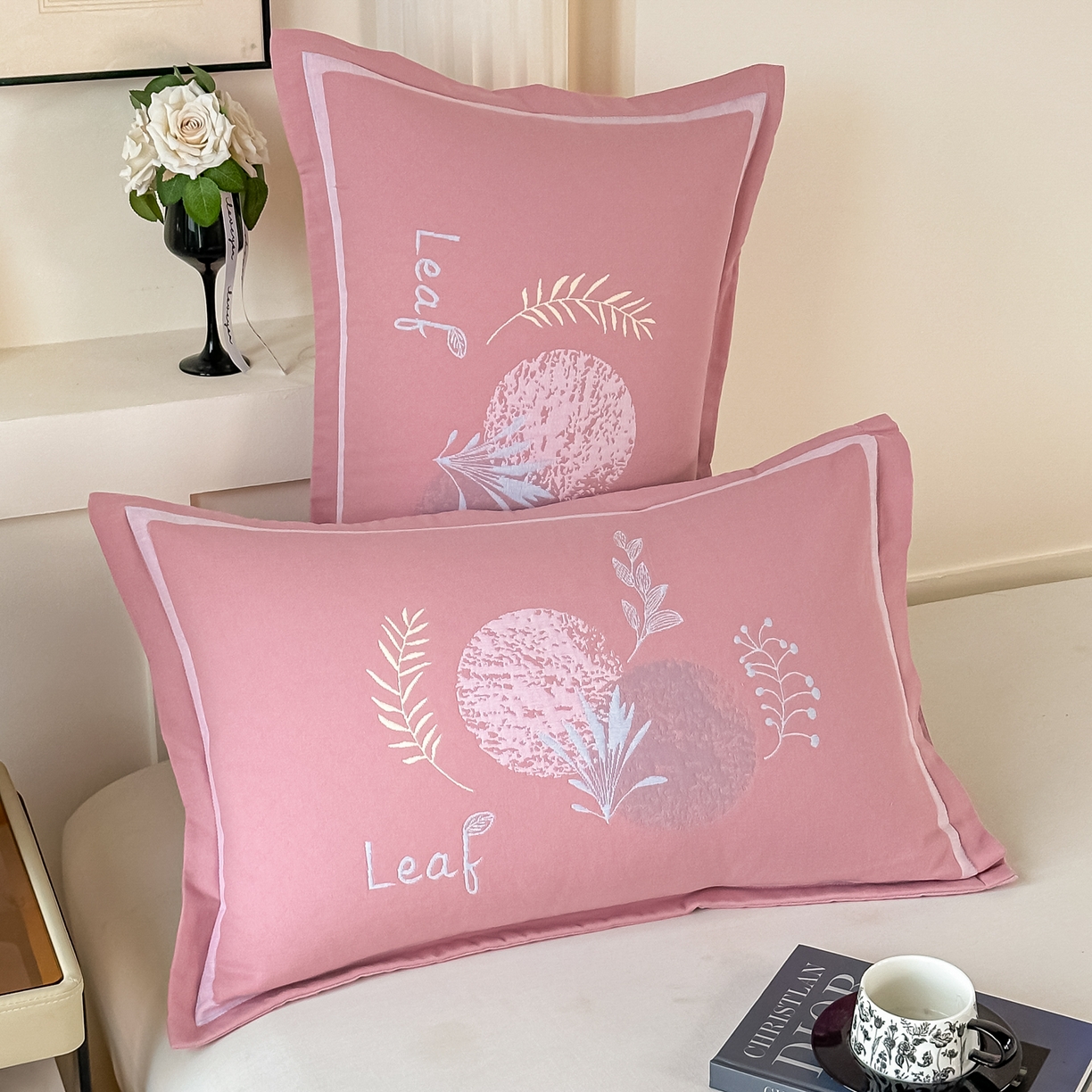 91家纺网 家纺一手货源 找家纺 沐瑟家纺 2025新款怡家枕套单品枕套枕套单件 花岁-粉色