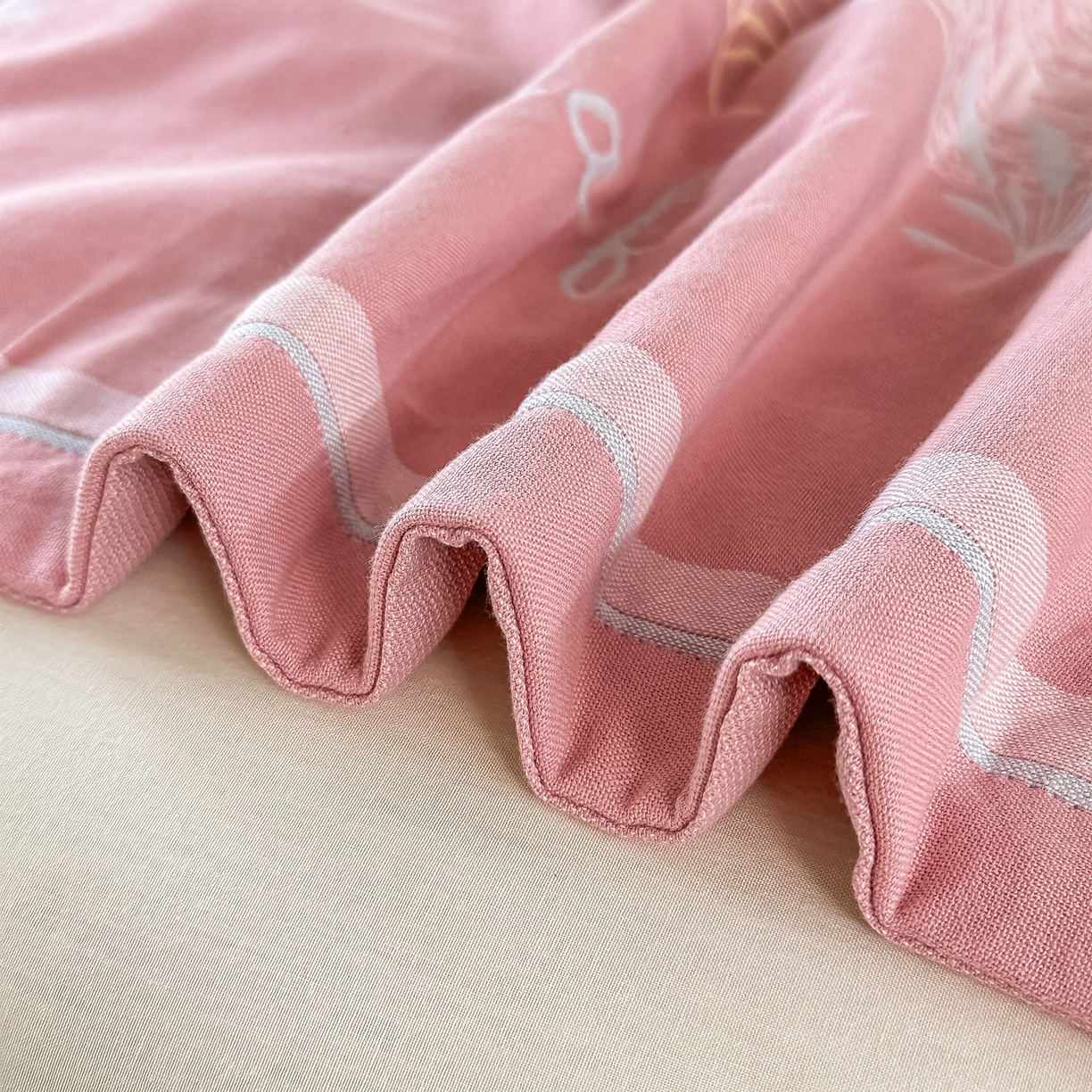 91家纺网 家纺一手货源 找家纺 沐瑟家纺 2025新款怡家枕套单品枕套枕套单件 花岁-粉色