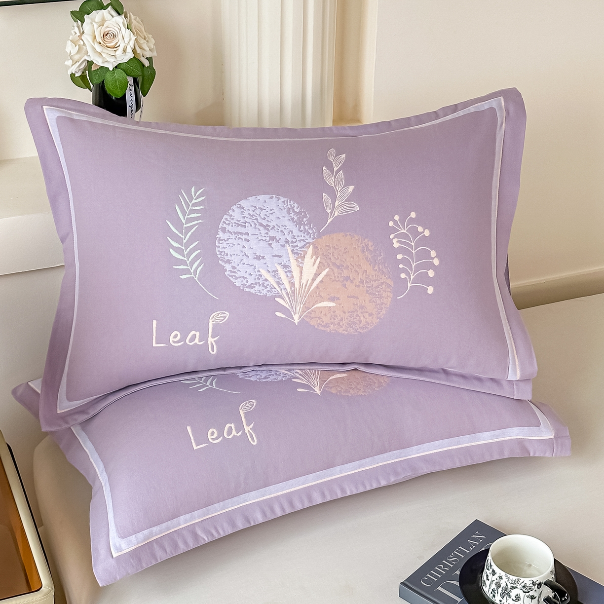 91家纺网 家纺一手货源 找家纺 沐瑟家纺 2025新款怡家枕套单品枕套枕套单件 花岁-紫色