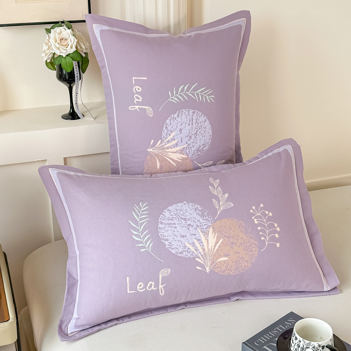 91家纺网 家纺一手货源 找家纺 沐瑟家纺 2025新款怡家枕套单品枕套枕套单件 花岁-紫色