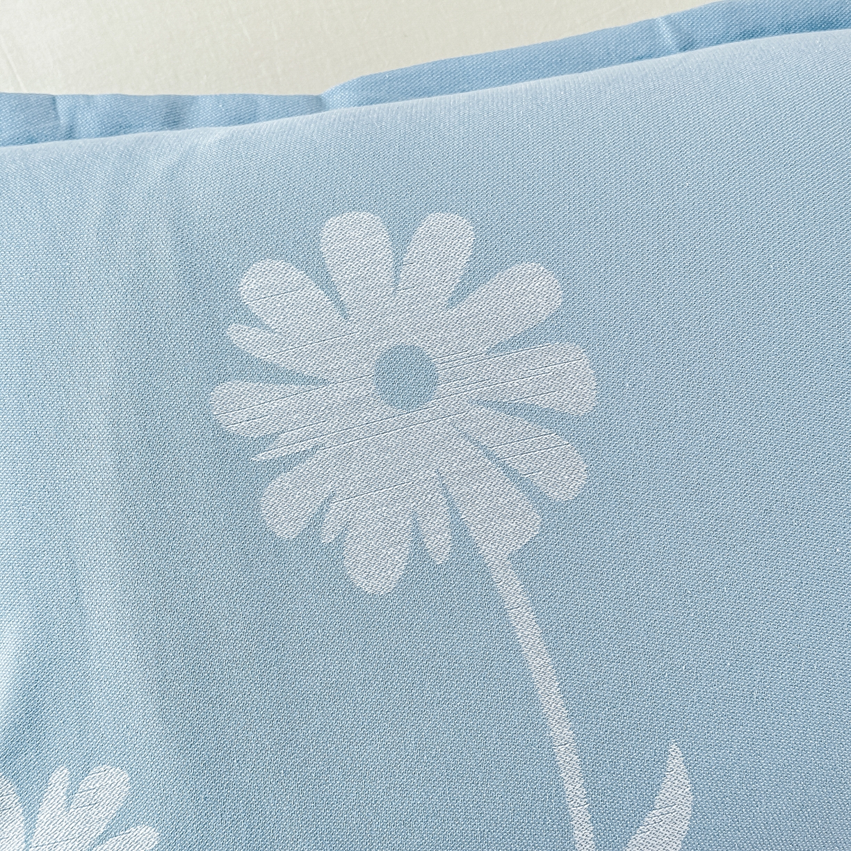 91家纺网 家纺一手货源 找家纺 沐瑟家纺 2025新款怡家枕套单品枕套枕套单件 笑脸-蓝灰色