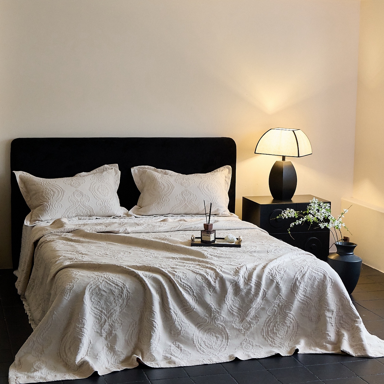 91家纺网 家纺一手货源 找家纺 沐瑟家纺 2025新款简约风多功能纱布盖毯纱布毯子毛巾被床盖沙发巾单毯枕巾枕套三件套 大马士革本色