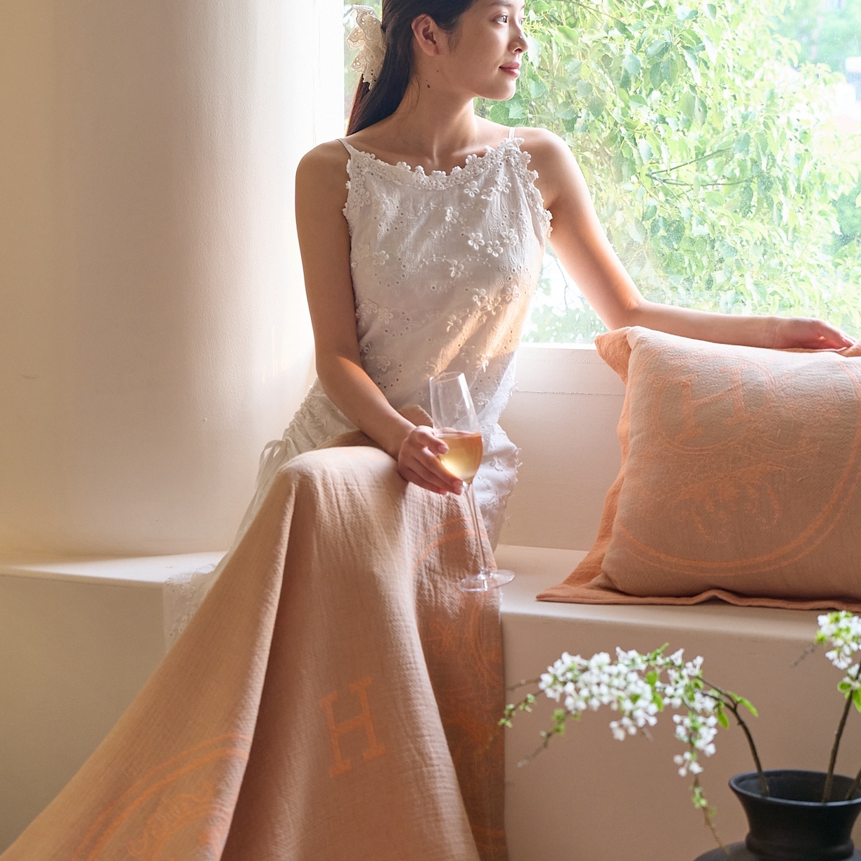 91家纺网 家纺一手货源 找家纺 沐瑟家纺 2025新款简约风多功能纱布盖毯纱布毯子毛巾被床盖沙发巾单毯枕巾枕套三件套 H橙色