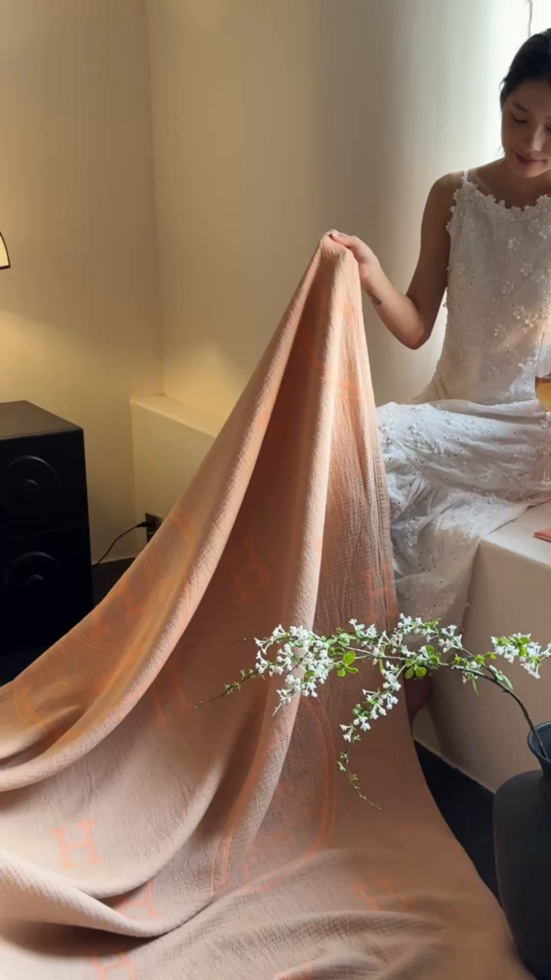 91家纺网 家纺一手货源 找家纺 沐瑟家纺 2025新款简约风多功能纱布盖毯纱布毯子毛巾被床盖沙发巾单毯枕巾枕套三件套 H橙色