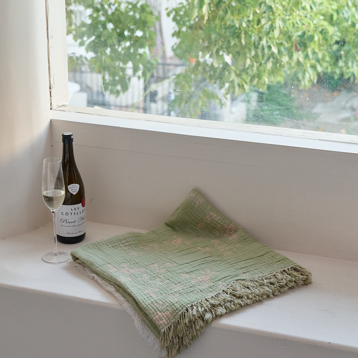 91家纺网 家纺一手货源 找家纺 沐瑟家纺 2025新款流苏披肩毯毛毯毯子 花湉-绿色