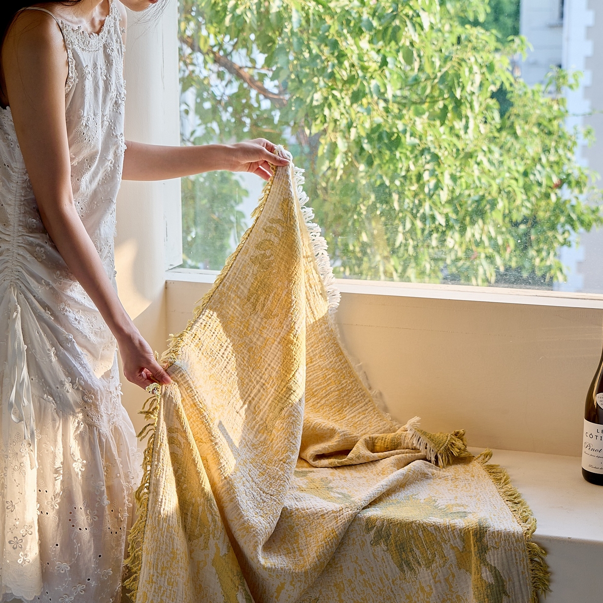 91家纺网 家纺一手货源 找家纺 沐瑟家纺 2025新款流苏披肩毯毛毯毯子 柚屿