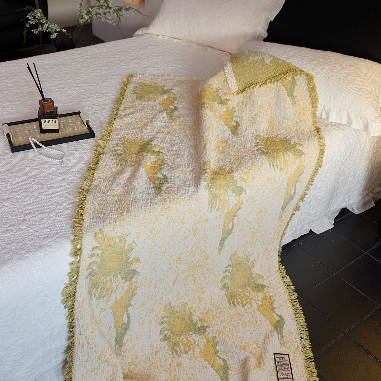 91家纺网 家纺一手货源 找家纺 沐瑟家纺 2025新款流苏披肩毯毛毯毯子 柚屿