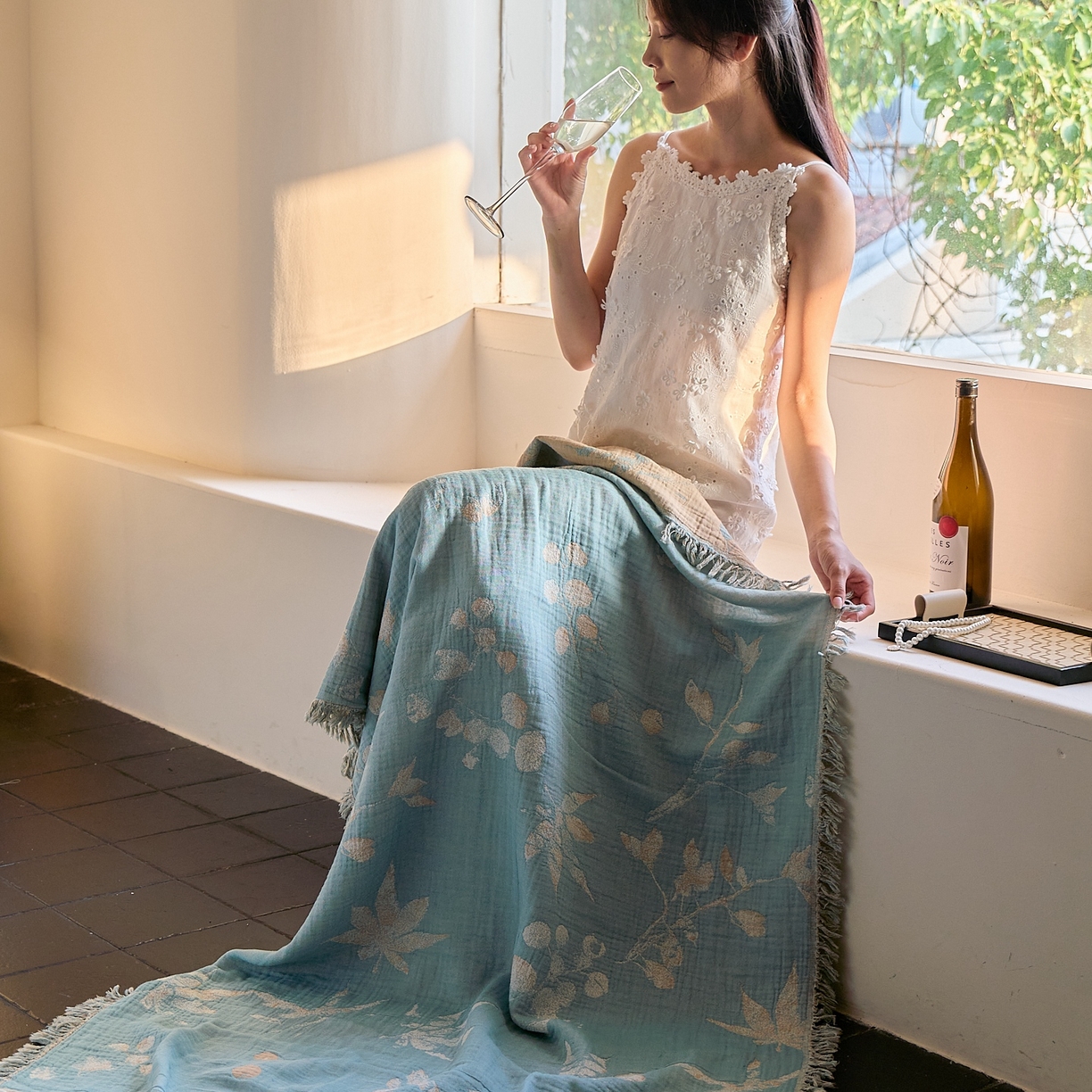 91家纺网 家纺一手货源 找家纺 沐瑟家纺 2025新款流苏披肩毯毛毯毯子 蘭素