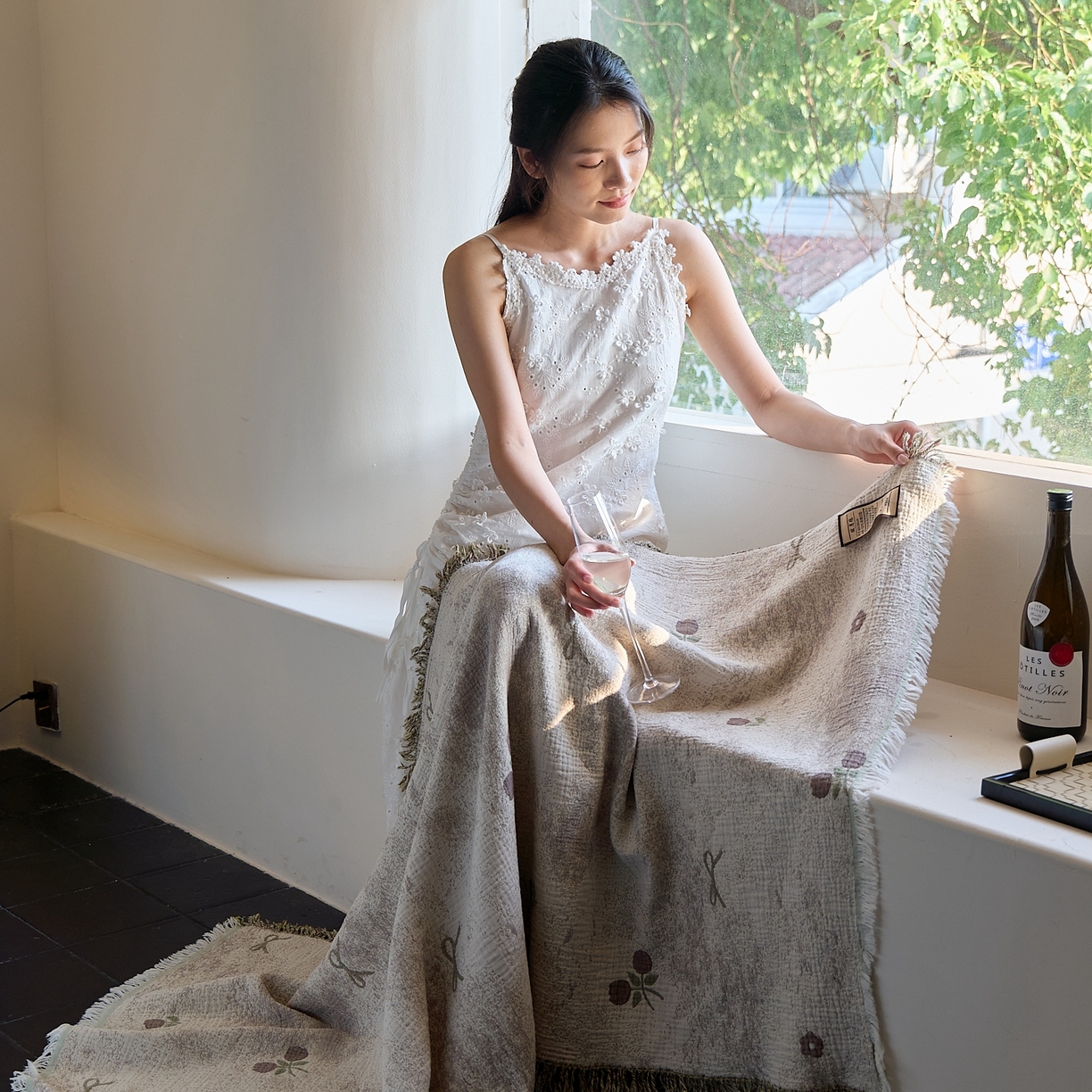 91家纺网 家纺一手货源 找家纺 沐瑟家纺 2025新款流苏披肩毯毛毯毯子 薇禾