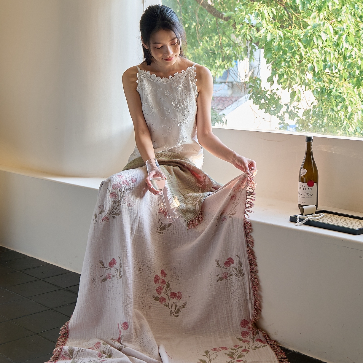 91家纺网 家纺一手货源 找家纺 沐瑟家纺 2025新款流苏披肩毯毛毯毯子 白芷