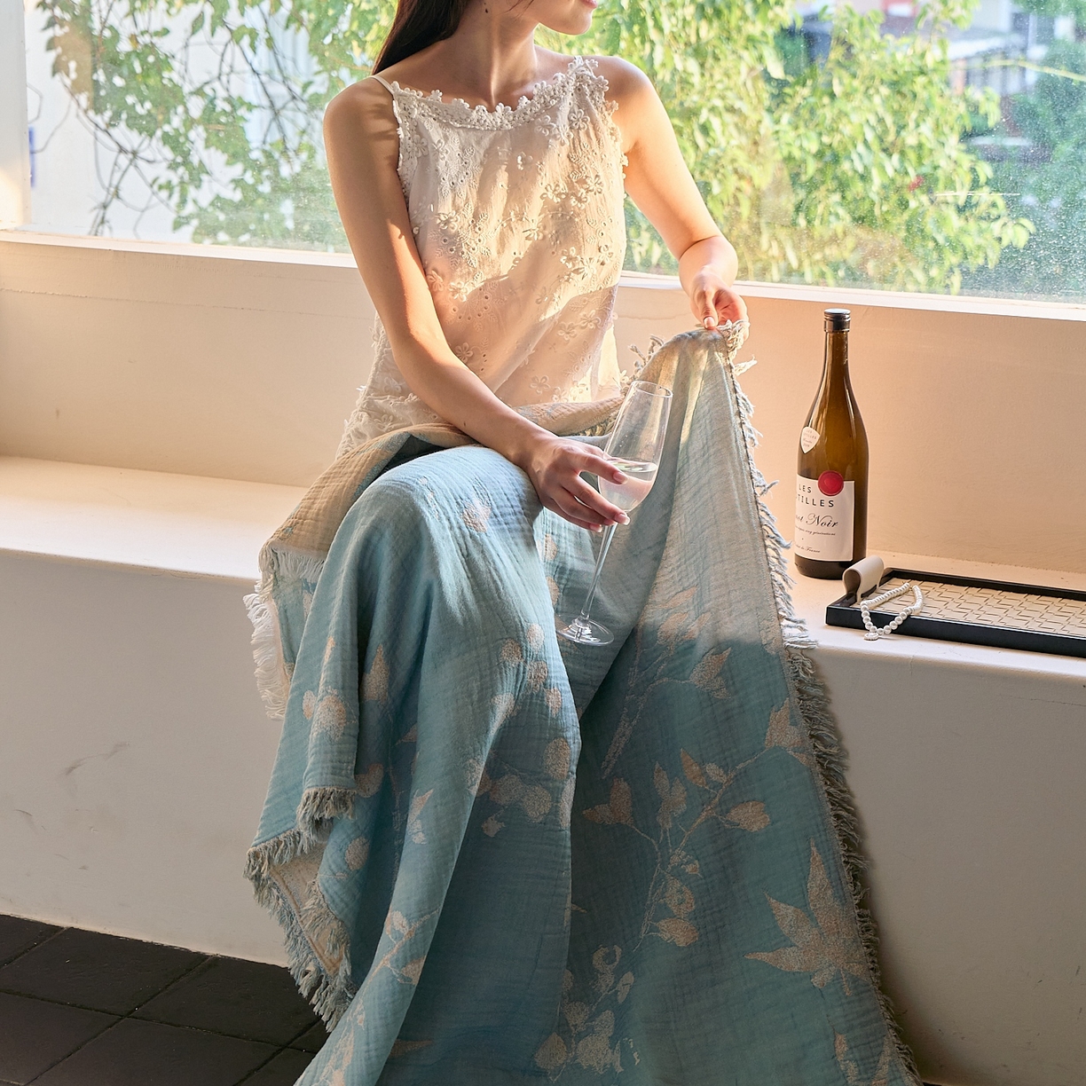 91家纺网 家纺一手货源 找家纺 沐瑟家纺 2025新款流苏披肩毯毛毯毯子 蘭素