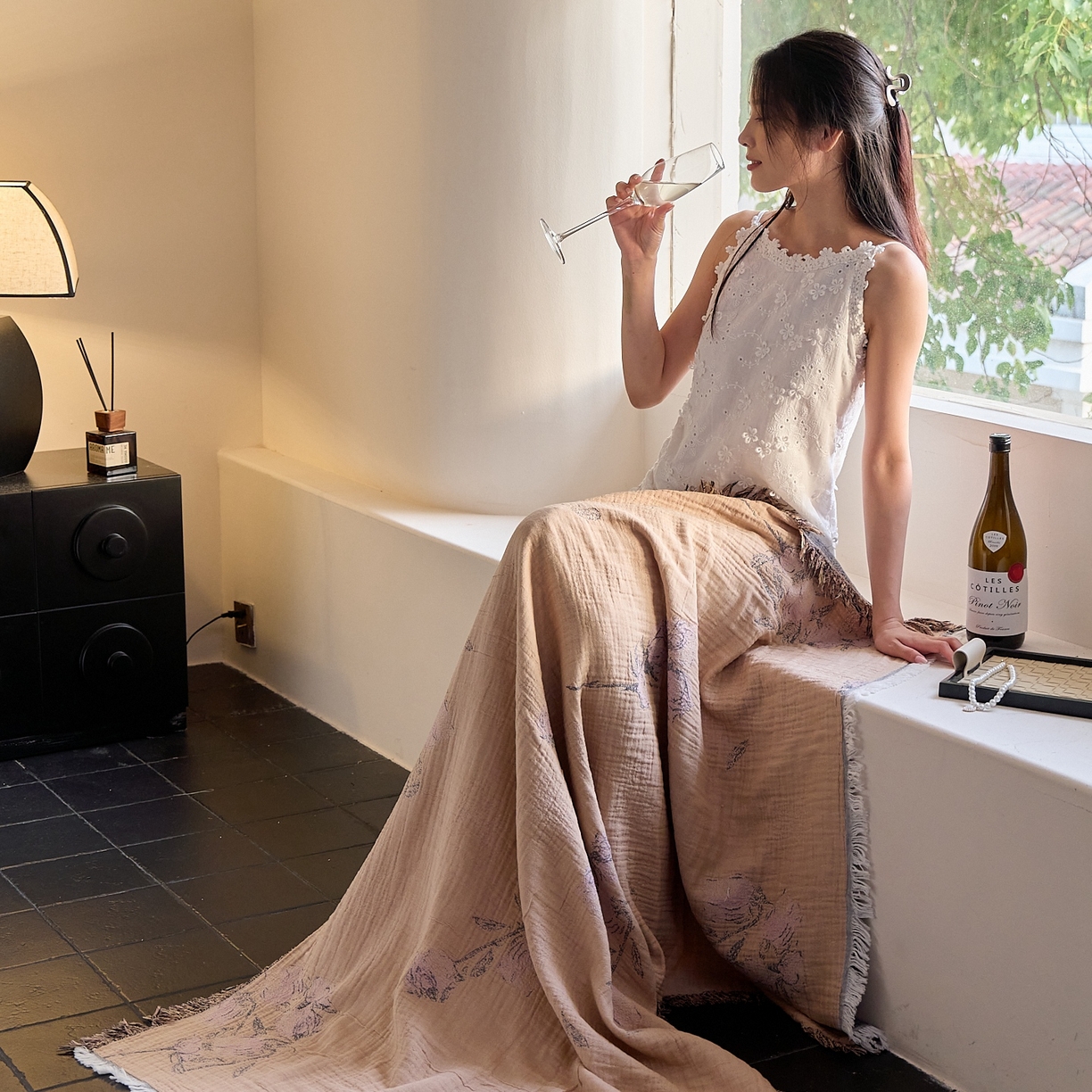 91家纺网 家纺一手货源 找家纺 沐瑟家纺 2025新款流苏披肩毯毛毯毯子 沅蔓