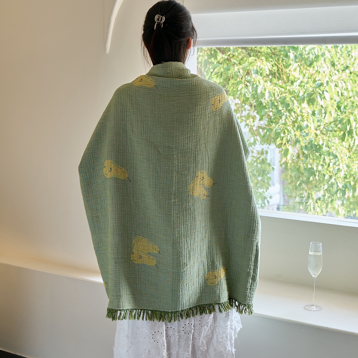 91家纺网 家纺一手货源 找家纺 沐瑟家纺 2025新款流苏披肩毯毛毯毯子 梨落