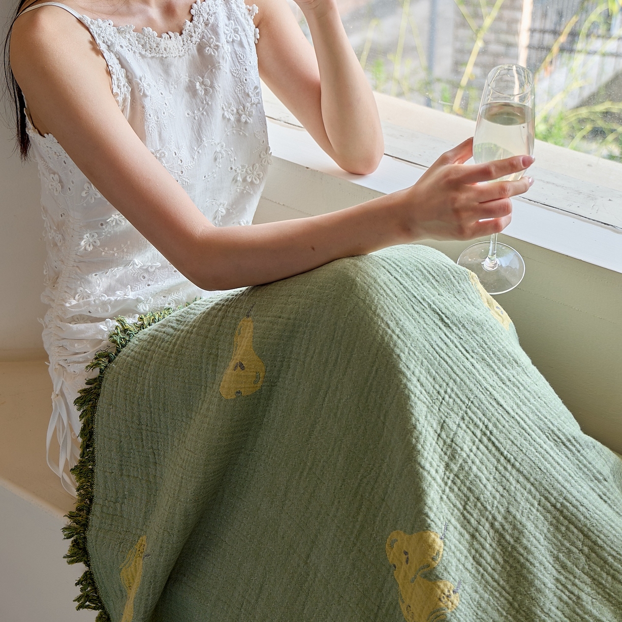 91家纺网 家纺一手货源 找家纺 沐瑟家纺 2025新款流苏披肩毯毛毯毯子 梨落