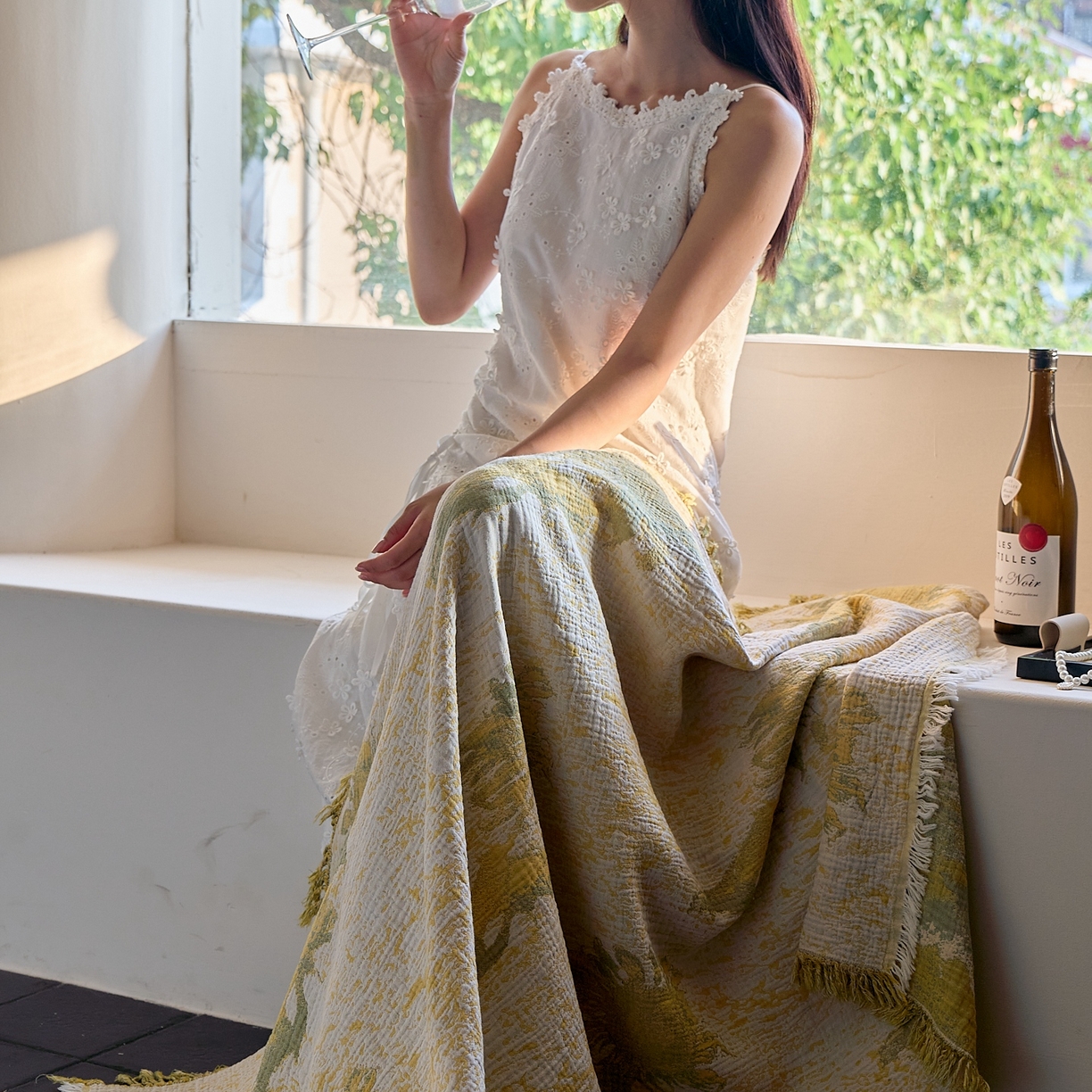 91家纺网 家纺一手货源 找家纺 沐瑟家纺 2025新款流苏披肩毯毛毯毯子 柚屿