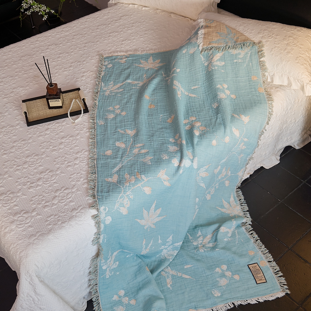 91家纺网 家纺一手货源 找家纺 沐瑟家纺 2025新款流苏披肩毯毛毯毯子 蘭素