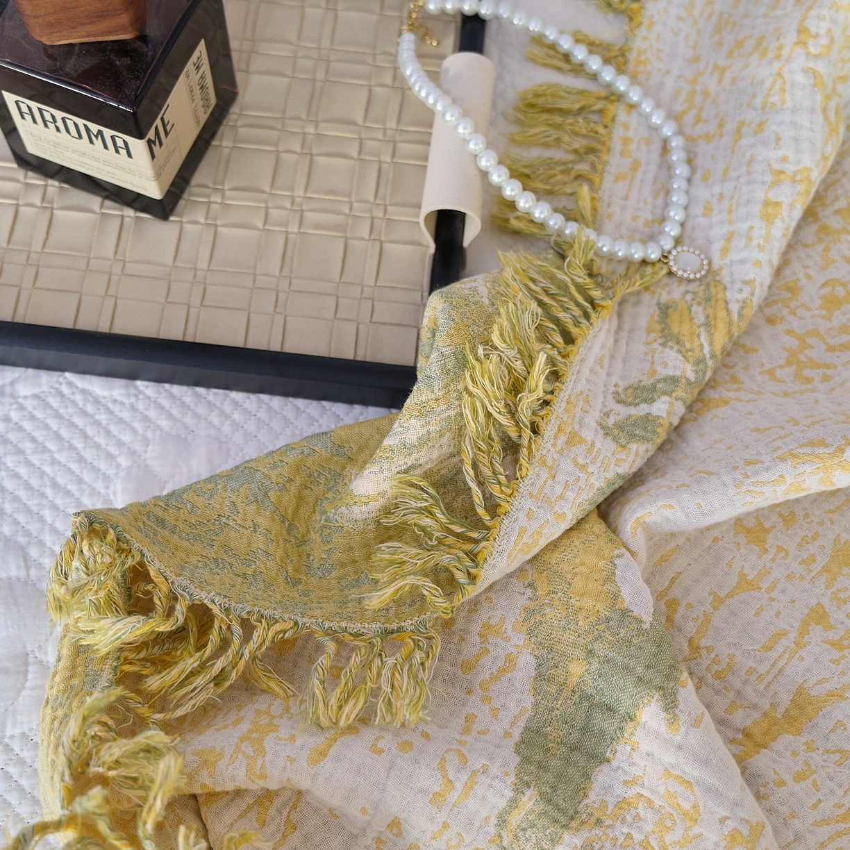 91家纺网 家纺一手货源 找家纺 沐瑟家纺 2025新款流苏披肩毯毛毯毯子 柚屿