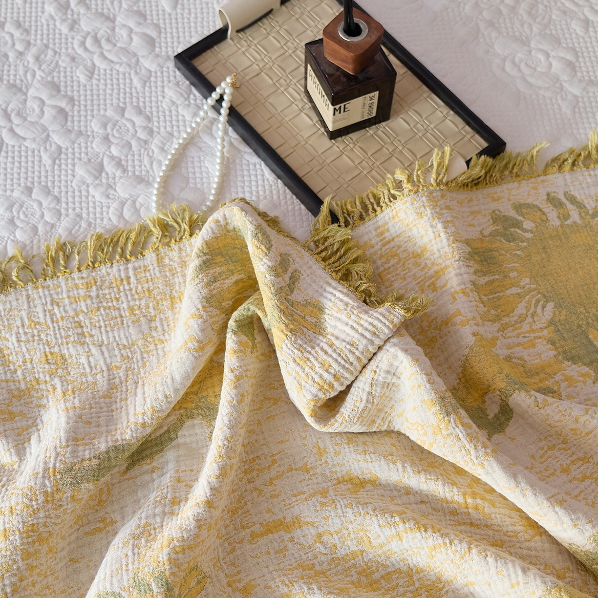 91家纺网 家纺一手货源 找家纺 沐瑟家纺 2025新款流苏披肩毯毛毯毯子 柚屿