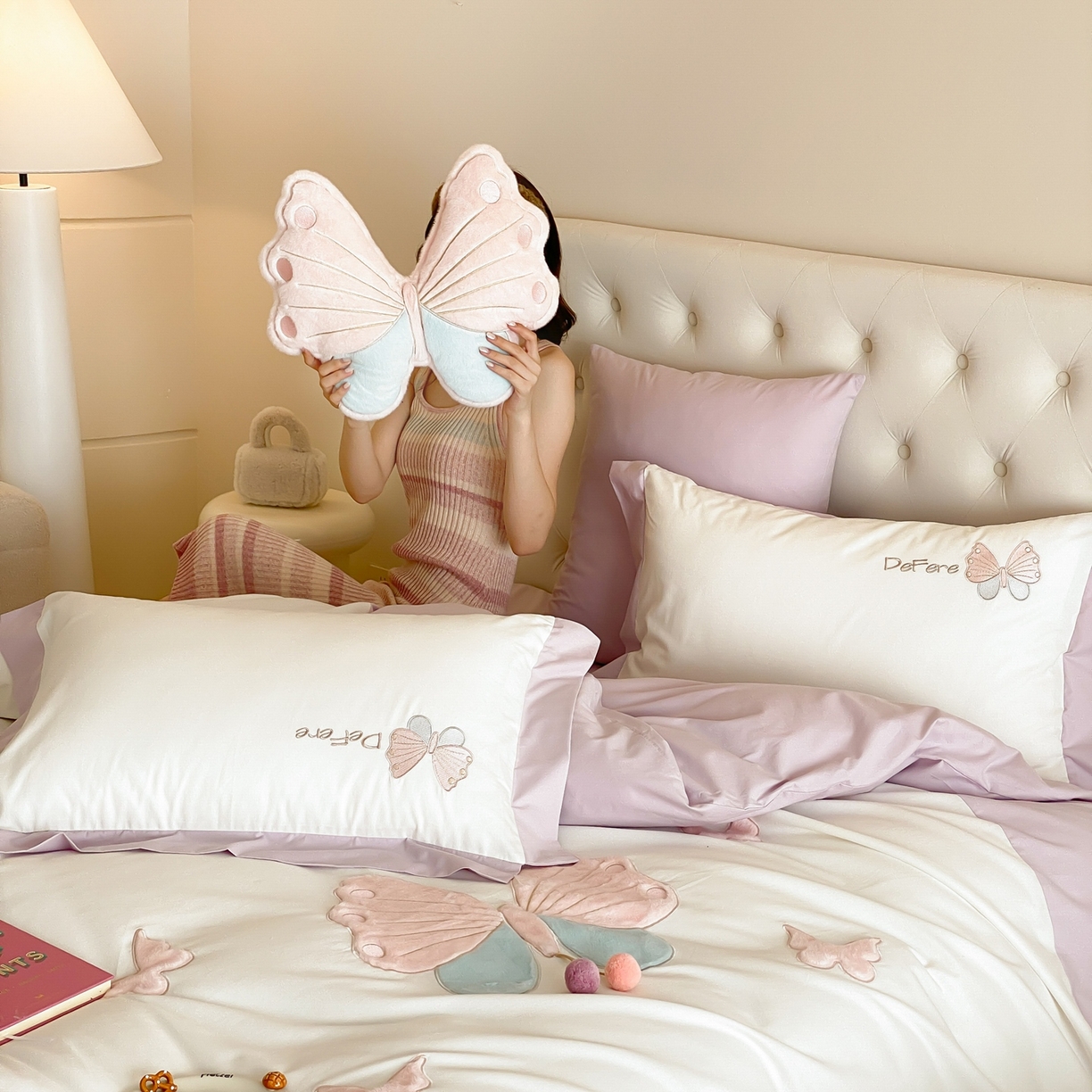 91家纺网 家纺一手货源 找家纺 曼布缇 2025新款加厚全棉纯棉磨毛绣花四件套-艾薇 艾薇-紫