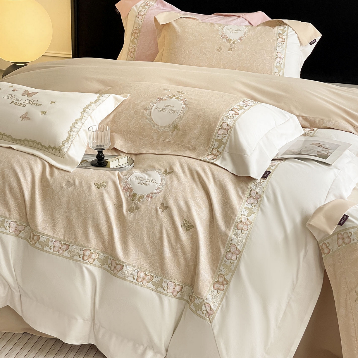 91家纺网 家纺一手货源 找家纺 （总）乔利卡沃 2025新款轻奢风A类加厚全棉磨毛四件套纯棉重工刺绣保暖被套床单高级感床笠冬季床