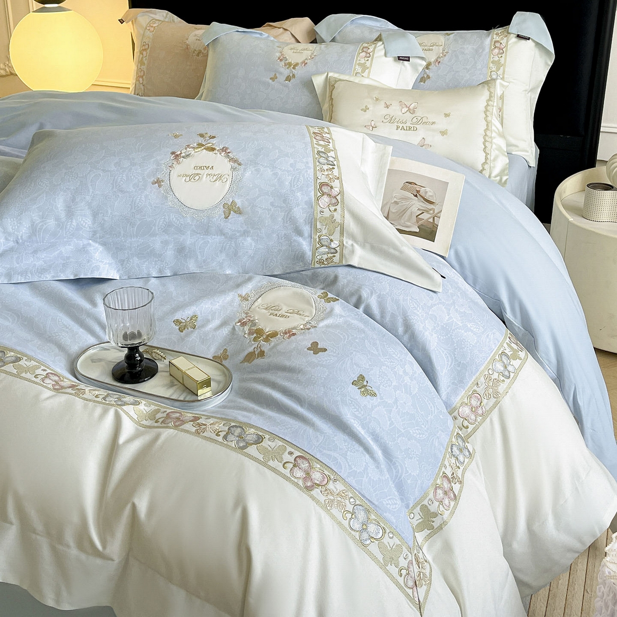 91家纺网 家纺一手货源 找家纺 （总）乔利卡沃 2025新款轻奢风A类加厚全棉磨毛四件套纯棉重工刺绣保暖被套床单高级感床笠冬季床