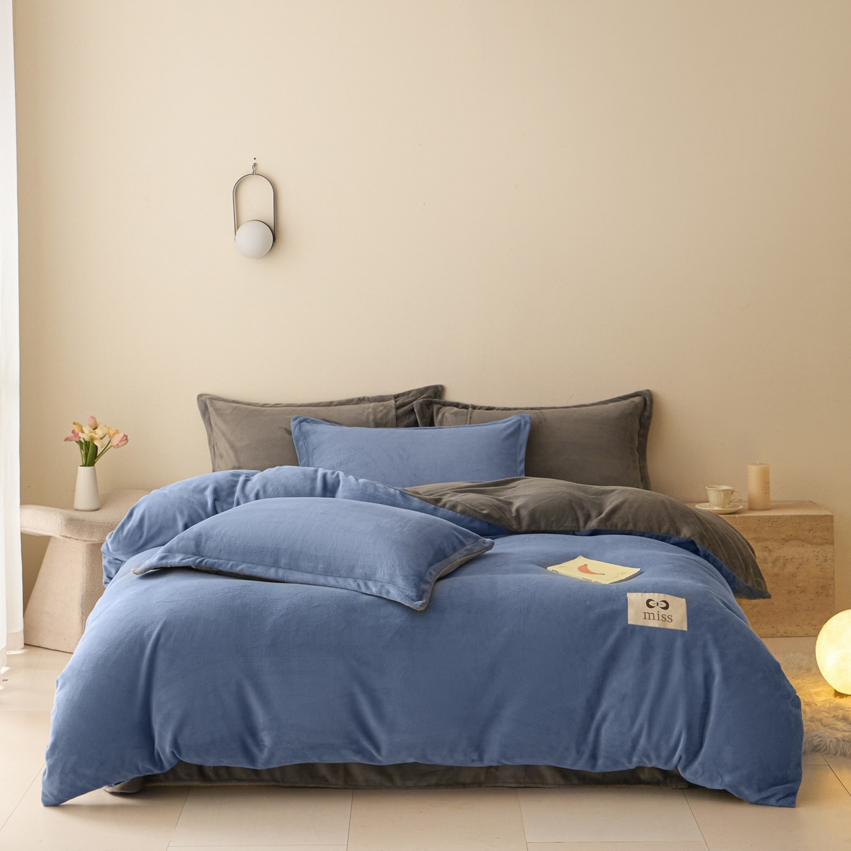 91家纺网 家纺一手货源 找家纺 （总）鑫琪莱家纺 2025新款高克重牛奶绒双拼四件套