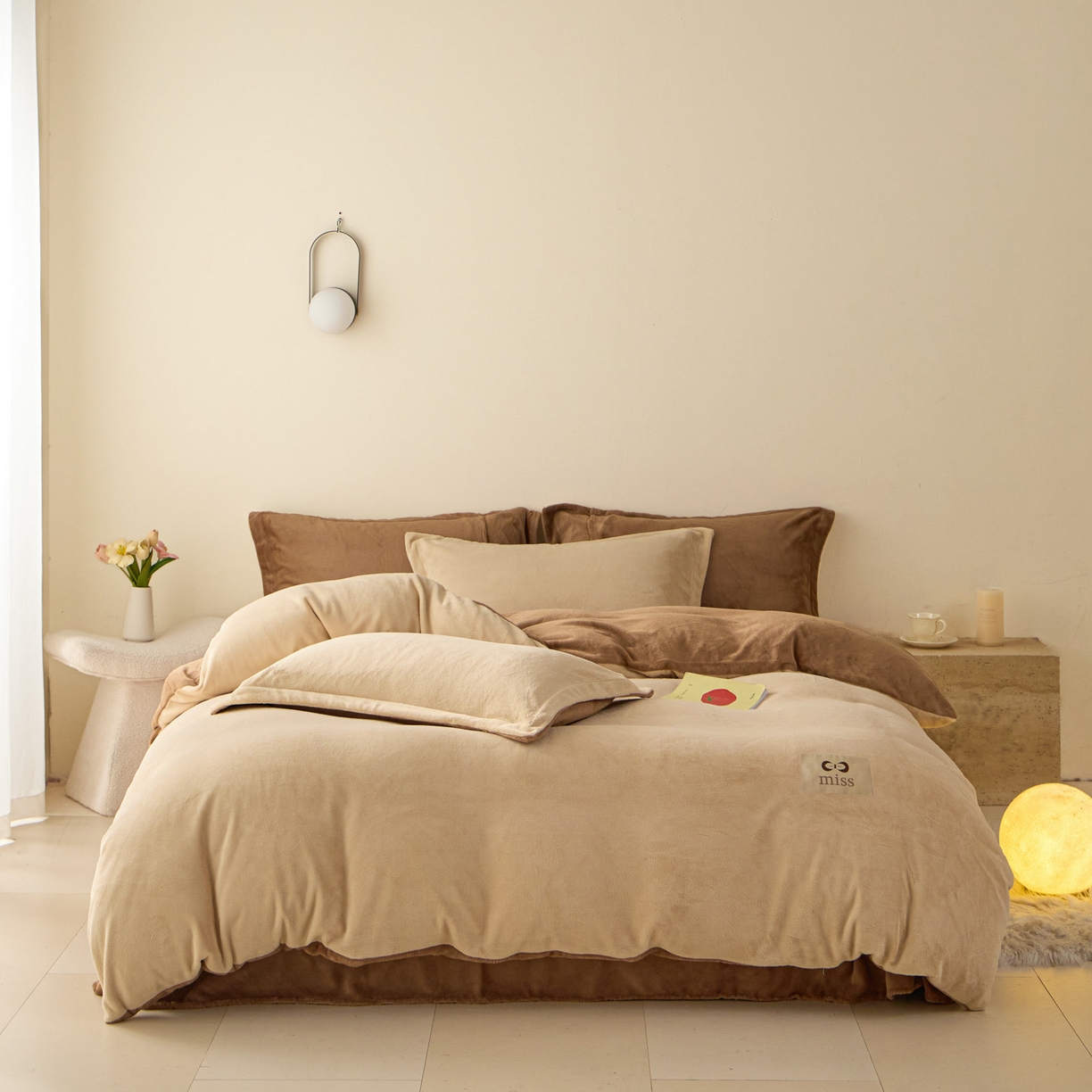 91家纺网 家纺一手货源 找家纺 （总）鑫琪莱家纺 2025新款高克重牛奶绒双拼四件套