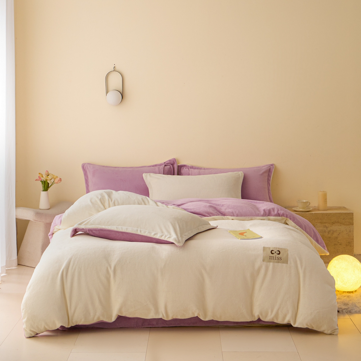 91家纺网 家纺一手货源 找家纺 （总）鑫琪莱家纺 2025新款高克重牛奶绒双拼四件套