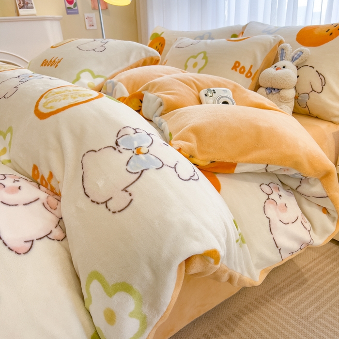 91家纺网 家纺一手货源 找家纺 （总）印季家纺 2025新款加厚印花保暖牛奶绒四件套