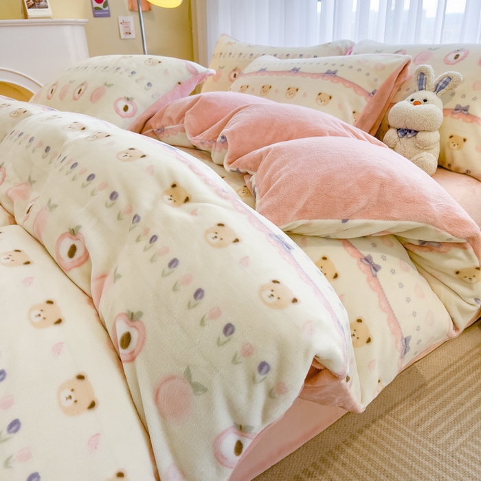 91家纺网 家纺一手货源 找家纺 （总）印季家纺 2025新款加厚印花保暖牛奶绒四件套