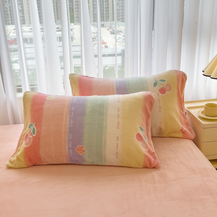 91家纺网 家纺一手货源 找家纺 印季家纺 2025新款加厚印花保暖牛奶绒四件套 彩虹桥