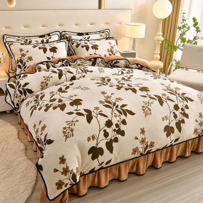 91家纺网 家纺一手货源 找家纺 （总）佳一 2025新款高克重8-9斤印花牛奶绒四件套