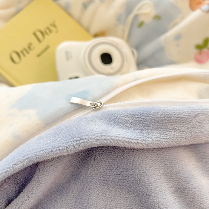 91家纺网 家纺一手货源 找家纺 印季家纺 2025新款加厚印花保暖牛奶绒四件套 茶话会