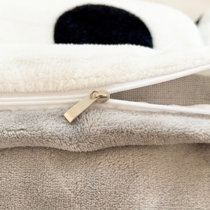 91家纺网 家纺一手货源 找家纺 印季家纺 2025新款加厚印花保暖牛奶绒四件套 点点幸运-黑