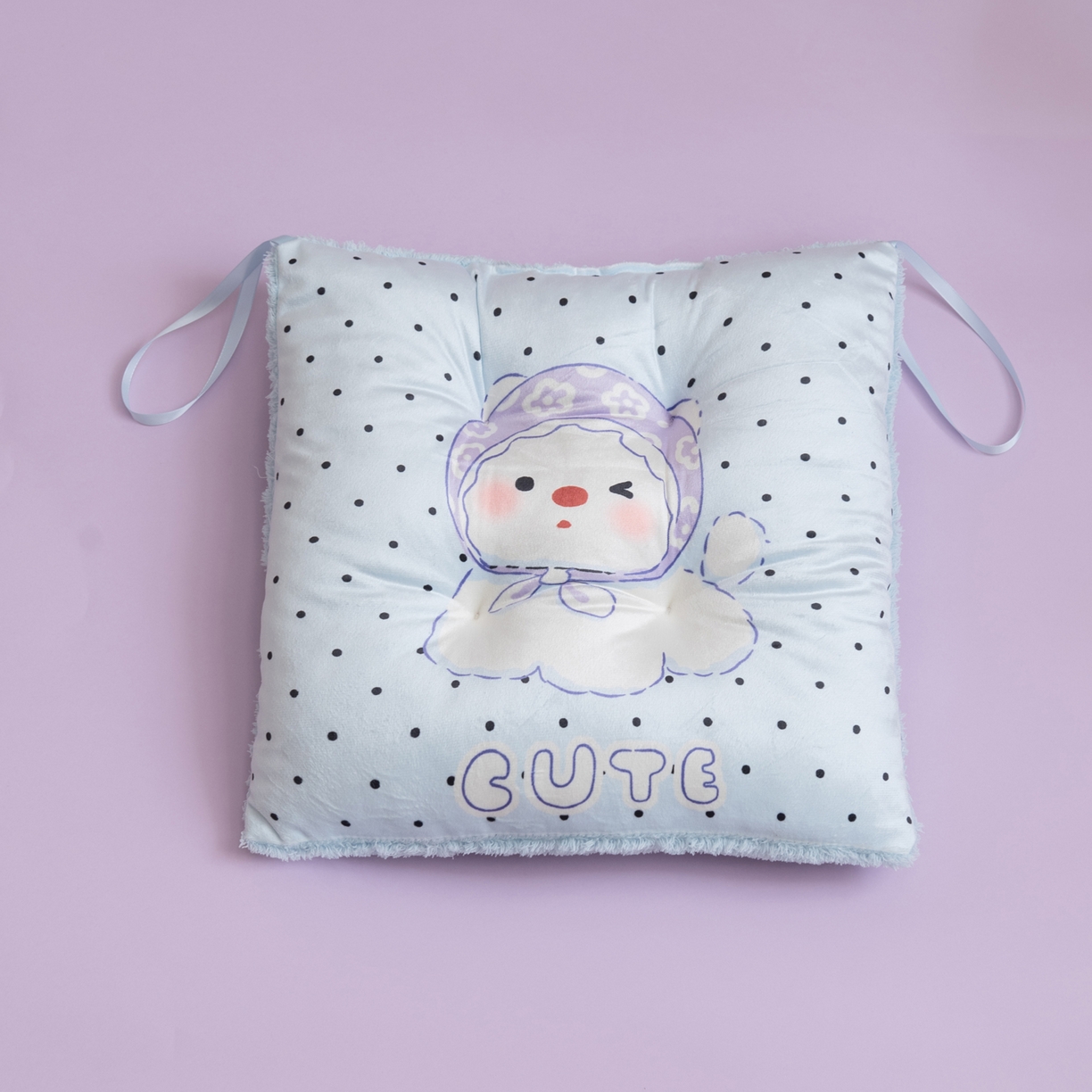 91家纺网 家纺一手货源 找家纺 博笔熊家纺 2025新款双面卡通坐垫 可爱西高地