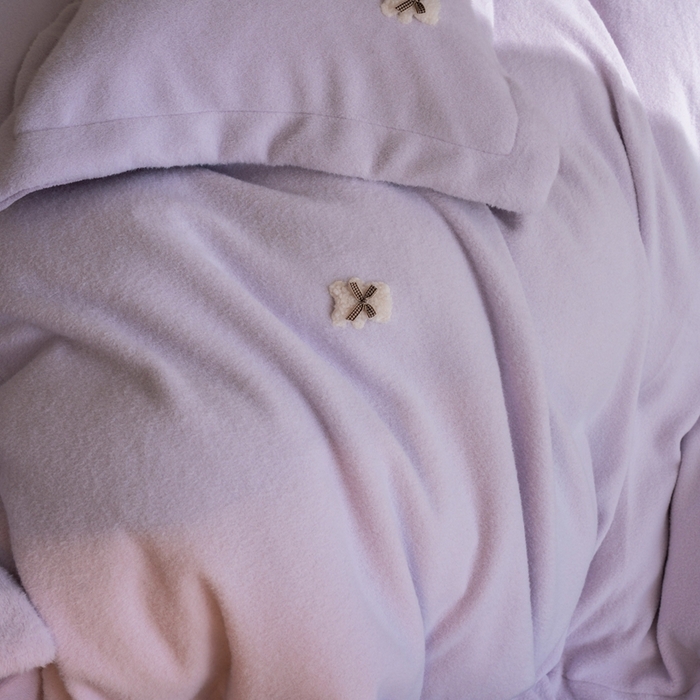 91家纺网 家纺一手货源 找家纺 佳汐蓝家纺 2025新款糯米绒四件套系列（床单圆角卷边） 糯米绒 香芋紫