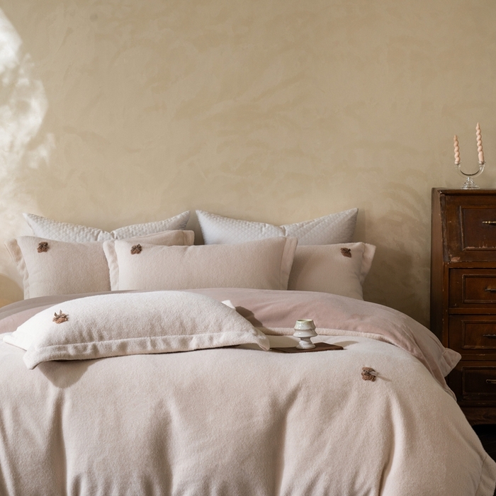 佳汐蓝家纺 2025新款糯米绒四件套系列(圆角吊边款床单) 糯米绒 芝士奶