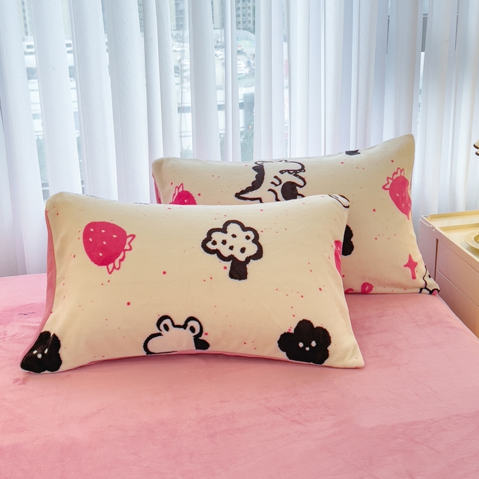 91家纺网 家纺一手货源 找家纺 印季家纺 2025新款加厚印花保暖牛奶绒四件套 心动信号