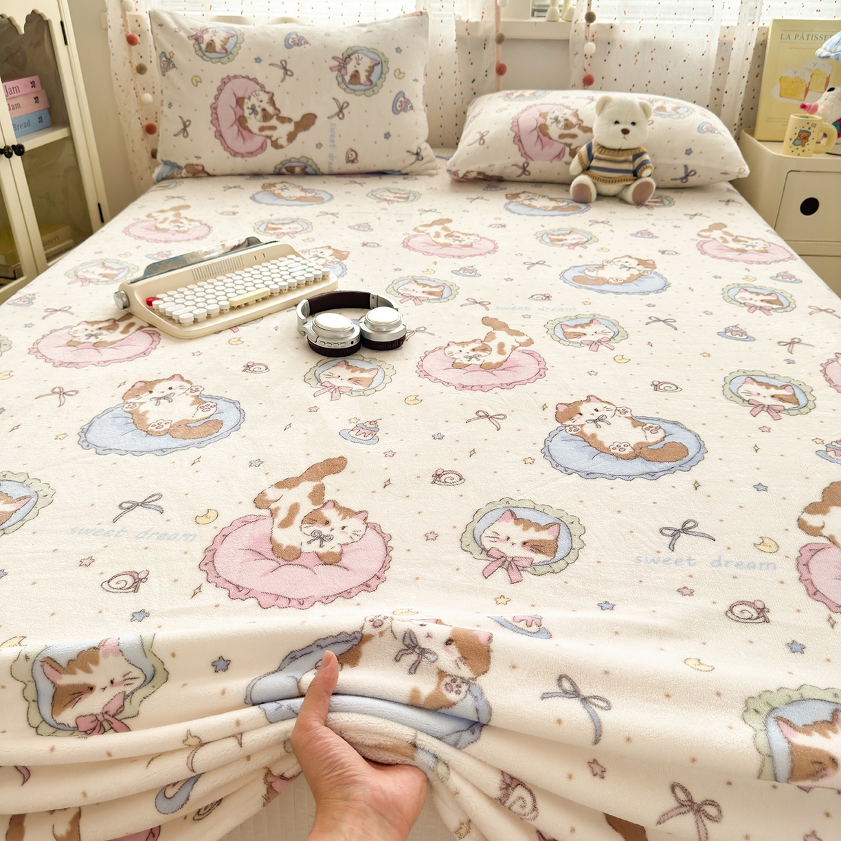 91家纺网 家纺一手货源 找家纺 （总）沐芷 2025 A类牛奶绒床单高克重加厚床单单件加绒床单三件套珊瑚绒 提供买家秀（下载文件包，包含买家秀）