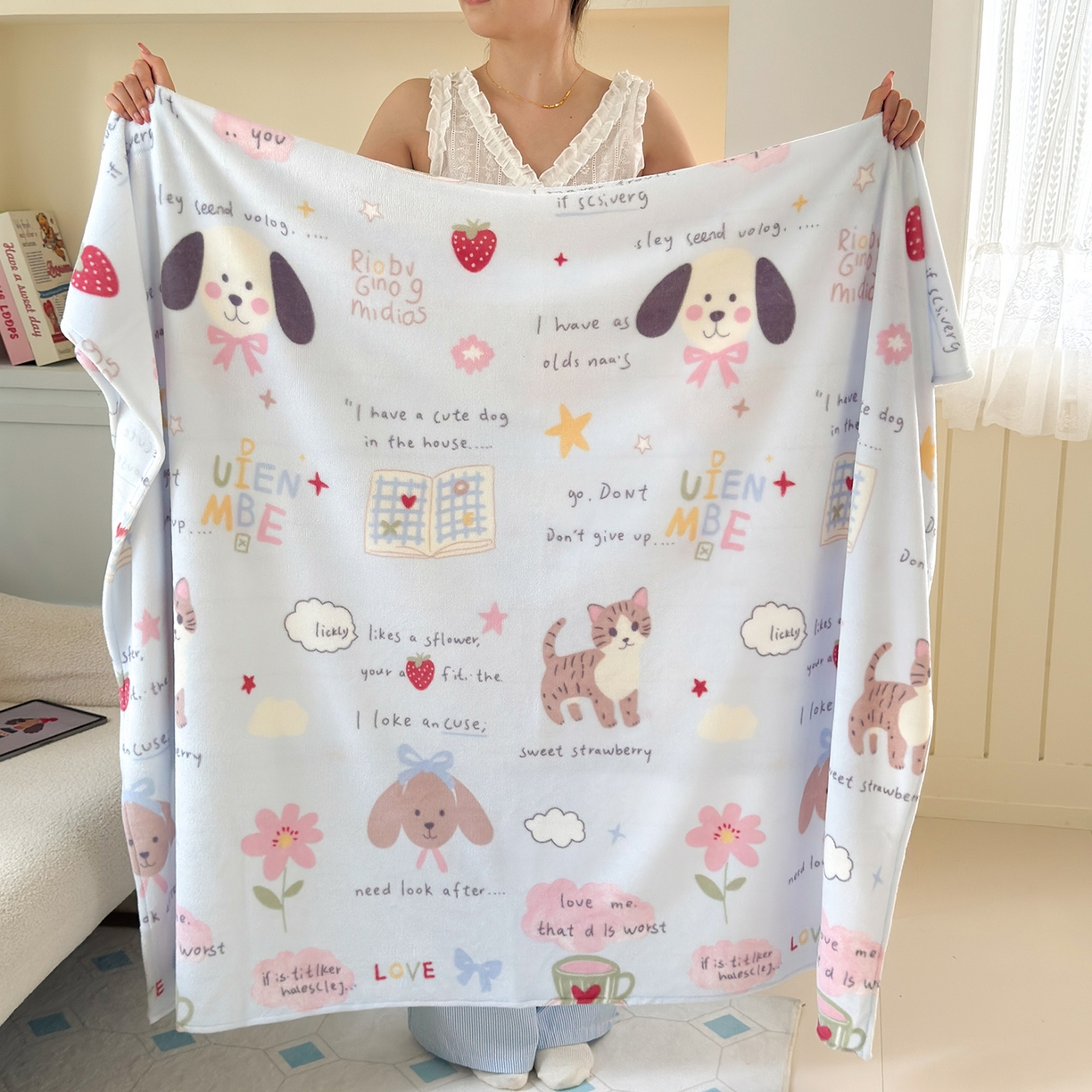 沐芷 2025 A类牛奶绒毛毯印花盖毯毛毯午休毯卡通多功能沙发毯空调毯 提供买家秀（下载文件包，包含买家秀） 【绒】趣味课堂