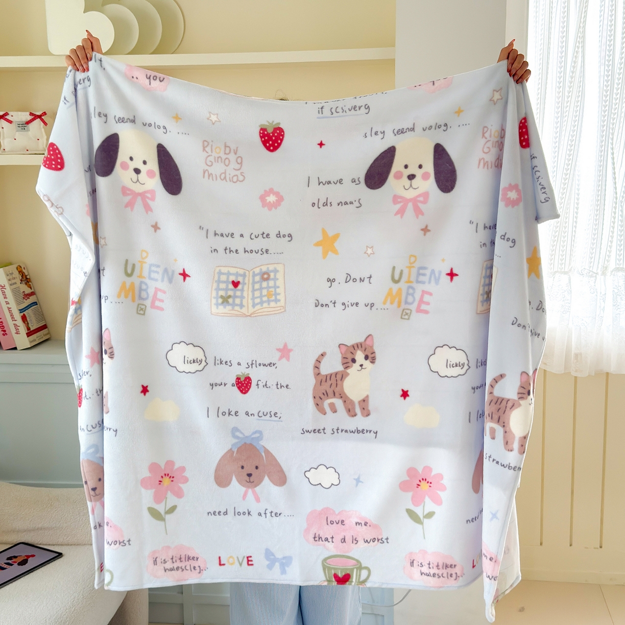 91家纺网 家纺一手货源 找家纺 沐芷 2025 A类牛奶绒毛毯印花盖毯毛毯午休毯卡通多功能沙发毯空调毯 提供买家秀（下载文件包，包含买家秀） 【绒】趣味课堂