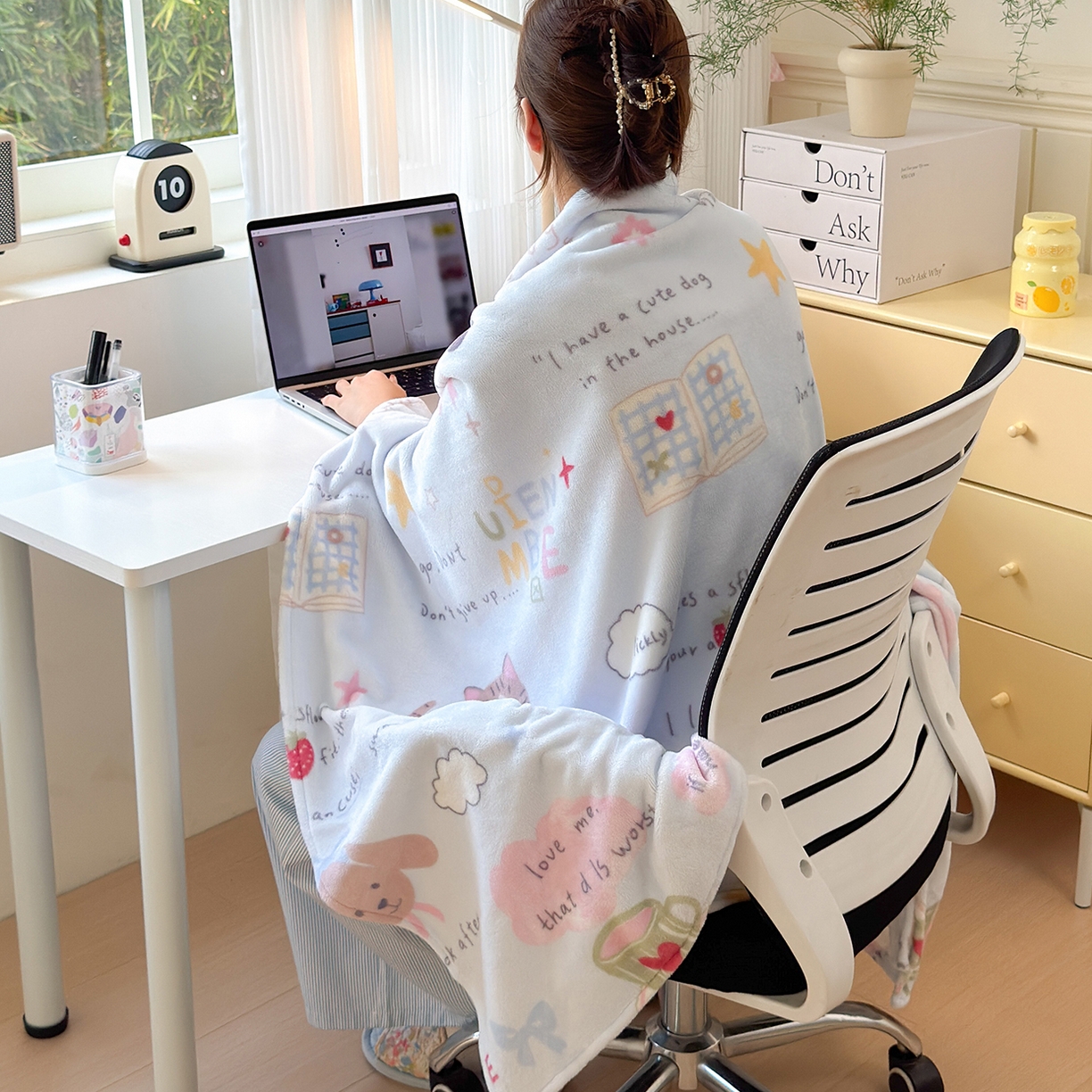 91家纺网 家纺一手货源 找家纺 沐芷 2025 A类牛奶绒毛毯印花盖毯毛毯午休毯卡通多功能沙发毯空调毯 提供买家秀（下载文件包，包含买家秀） 【绒】趣味课堂