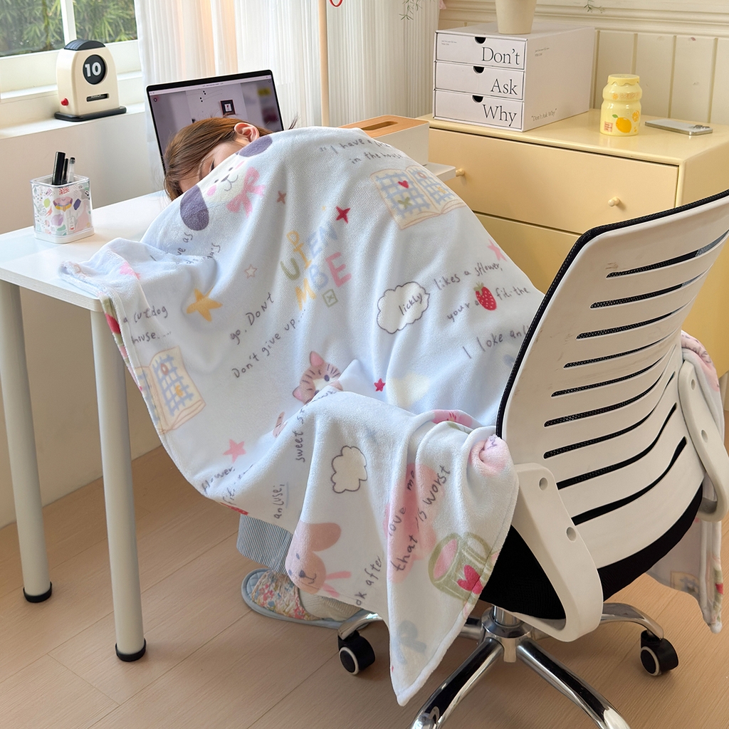 91家纺网 家纺一手货源 找家纺 沐芷 2025 A类牛奶绒毛毯印花盖毯毛毯午休毯卡通多功能沙发毯空调毯 提供买家秀（下载文件包，包含买家秀） 【绒】趣味课堂